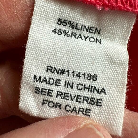 Adyson Parker Linen Blend Tiered Ruffle Sleeve Shift Babydoll Dress XL Boho - Picture 6 of 9